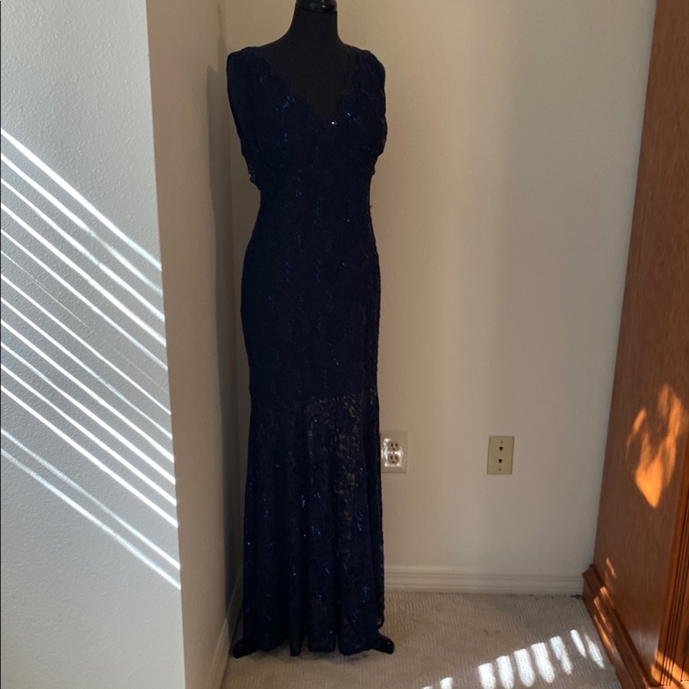 Elegant Midnight blue Evening Gown